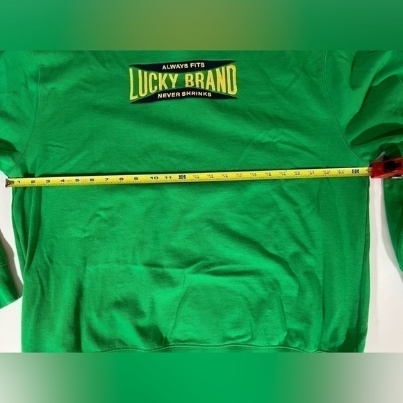 Vintage Lucky Brand green sweatshirt "always fits never shrinks" sz XL retro - Picture 5 of 7